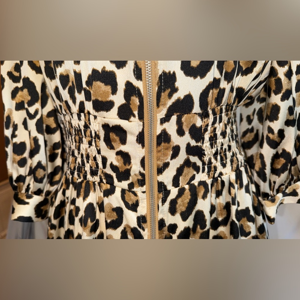 JODIFL SAMPLE piece Leopard Print Midi Dress NWOT best fits Small - Picture 5 of 9